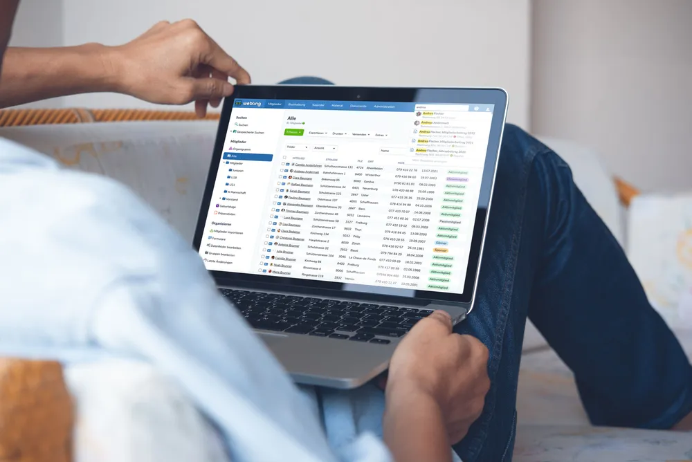 Webling Software Mockup