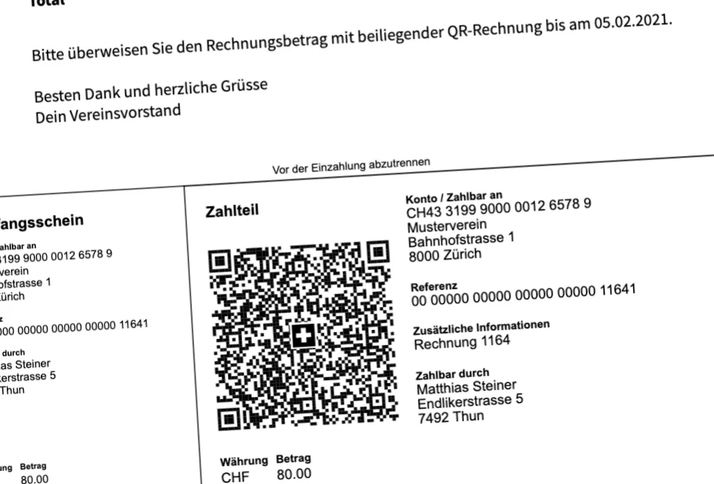 QR Code zum Scannen auf den Unterlagen des Vereins.